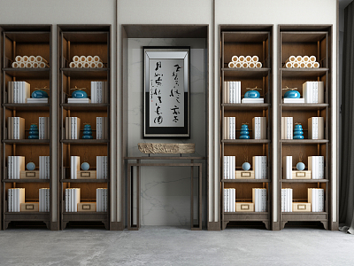 New Chinese-style Bookcase Decorative Bookcase model