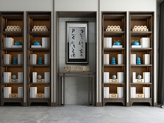 New Chinese-style Bookcase Decorative Bookcase 3d model