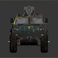 Military Tank With Camouflage Paint Top Machine Gun And Large Off Road Tires