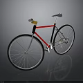 Modern Bicycle With Red Frame White Saddle Black Tires And Golden Handlebar