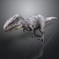 Realistic Gray Textured Dinosaur Standing On Dark Background With Detailed Features 3d model