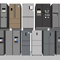Various Modern Refrigerator Models In Different Colors For Home Kitchen Use 3d model