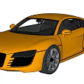 Yellow Audi Sports Car Featuring Sleek Design Black Wheels And Windows