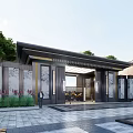 new chinese style gate 3d model