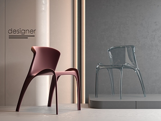 Modern Dining Chair Single Chair Leisure Chair 3d model