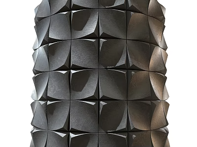 Geometric Decorative Component With Dark Colored Shaped Units In Stacked Arrangement 3d model