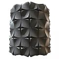 Geometric Decorative Component With Dark Colored Shaped Units In Stacked Arrangement 3d model