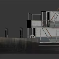 Two Level Wooden Deck Boat Featuring Upper Lower Deck Seating Area And Railing