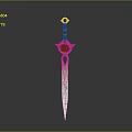 Ornate Fantasy Sword With Red Rose Hilt And Intricate Blade Design