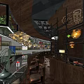 Modern Bar Interior Design With Bar Counter Wine Racks And Pendant Lighting