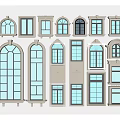European-style window combination casement window 3d model