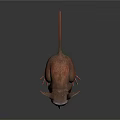 3D Rendered Unique Animal Crouching With Large Ears Orange Eyes And Slender Claws
