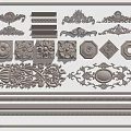 European-style Carved Line Carved Roman Column Plaster Line Corner Column 3d model