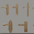 Golden Decorative Door Handles Collection With Various Vintage And Modern Styles