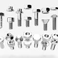 Hardware Tools Featuring Different Sizes And Types of Bolts Nuts And Fasteners 3d model