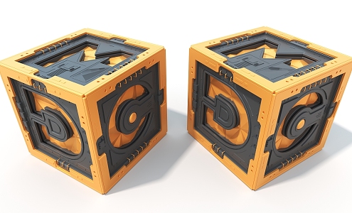 Mechanical Rubik's Cube Ornaments Mechanical Hard Surface High-tech Industrial Parts 3d model