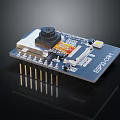 ESP32 CAM Circuit Board With Camera Module GPIO Pins And Electronic Components