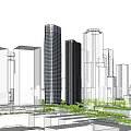 Modern Office Building Complex in Urban Skyline with Contemporary Architectural Design