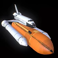Detailed Space Shuttle Rocket Model With Orange Fuel Tank And White Boosters