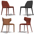 Modern Leather Dining Chairs With Sleek Lines And Multicolor Options For Home 3d model