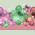 Vibrant Flower Shaped Photo Check in Spot with Pink Green Red Petals and LED Lights