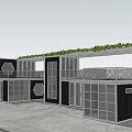 Modern Container Building Design With Glass Windows Green Roof And Open Terrace
