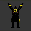 Umbreon Pokemon Gaming Character With Black Body Yellow Rings And Red Eyes