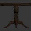 Classic Wooden Oval Shaped Dining Table With Ornate Carved Legs