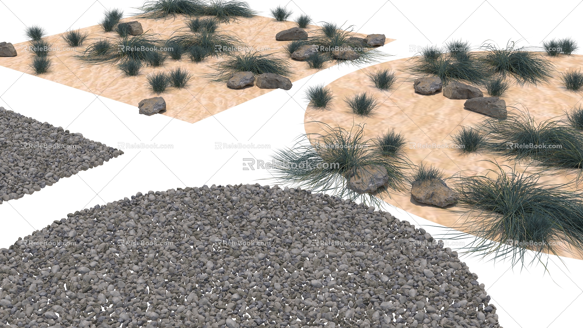 Stone Stone Stone Pavement Gravel Pavement 3d model