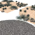 Natural Landscape Design With Stones And Wooden Elements For Outdoor Gardens