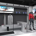 Spyder Clothing Store Interior With Mannequins Displayed Apparel And Digital Screen