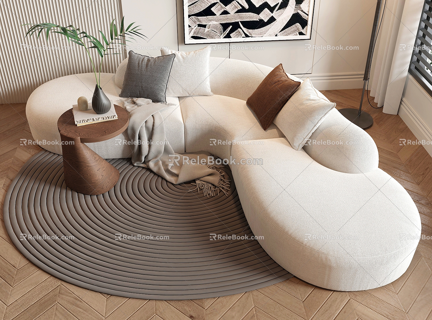 Sofa Living Room Sofa Curved Sofa Shaped Sofa Side model