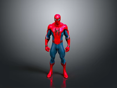 Spider Man Action Figure With Red And Blue Costume Spider Logo Standing Pose 3d model