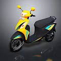Stylish Yellow and Black Scooter with Blue Accents and Modern Design