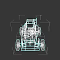 Vintage Open Frame Racing Car With Exposed Chassis And Racing Seat