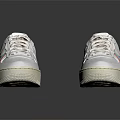 White Casual Sneakers With Colorful Logo And Beige Sole Lace Up Design