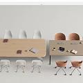Modern Meeting Tables and Chairs Office Tables and Chairs Table and Chair Combination Negotiation Tables and Chairs 3d model