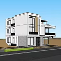 Modern Detached Villa Exterior Design With Large Glass Windows Balcony And Surrounding Greenery