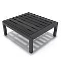 Black Modern Coffee Table With Slatted Top Design And Sturdy Supportive Legs 3d model