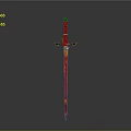 Flaming Decorative Sword With Orange Yellow Blade And Black Red Hilt