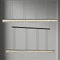 Modern Linear Chandelier with Metal Frame and LED Light Fixture for Dining Room