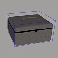 Gray Fabric Storage Box With Handle Black Trim And Square Design 3d model