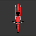 Red Vintage Motorcycle With Black Seat And Silver Metallic Classic Design Showcase