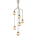 Vintage Style Amber Glass Pendant Lights With Filament Bulbs For Modern Home Interior