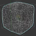 3D Rendered Gray Cube With Irregular Surface Texture And Small Holes