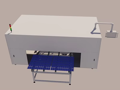 White Industrial Equipment With Indicator Light Automatically Transporting Solar Panels 3d model