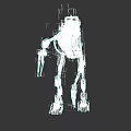 Futuristic Robot Game Movie Character With White Head Mechanical Limbs And Green Brown Equipment