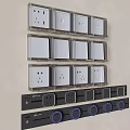 Switch socket panel waterproof box network socket movable rail socket 3d model