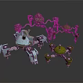Futuristic Mechanical Components With Robotic Arms Gear Joints And Metallic Structures