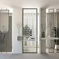 Modern partition glass partition 3d model